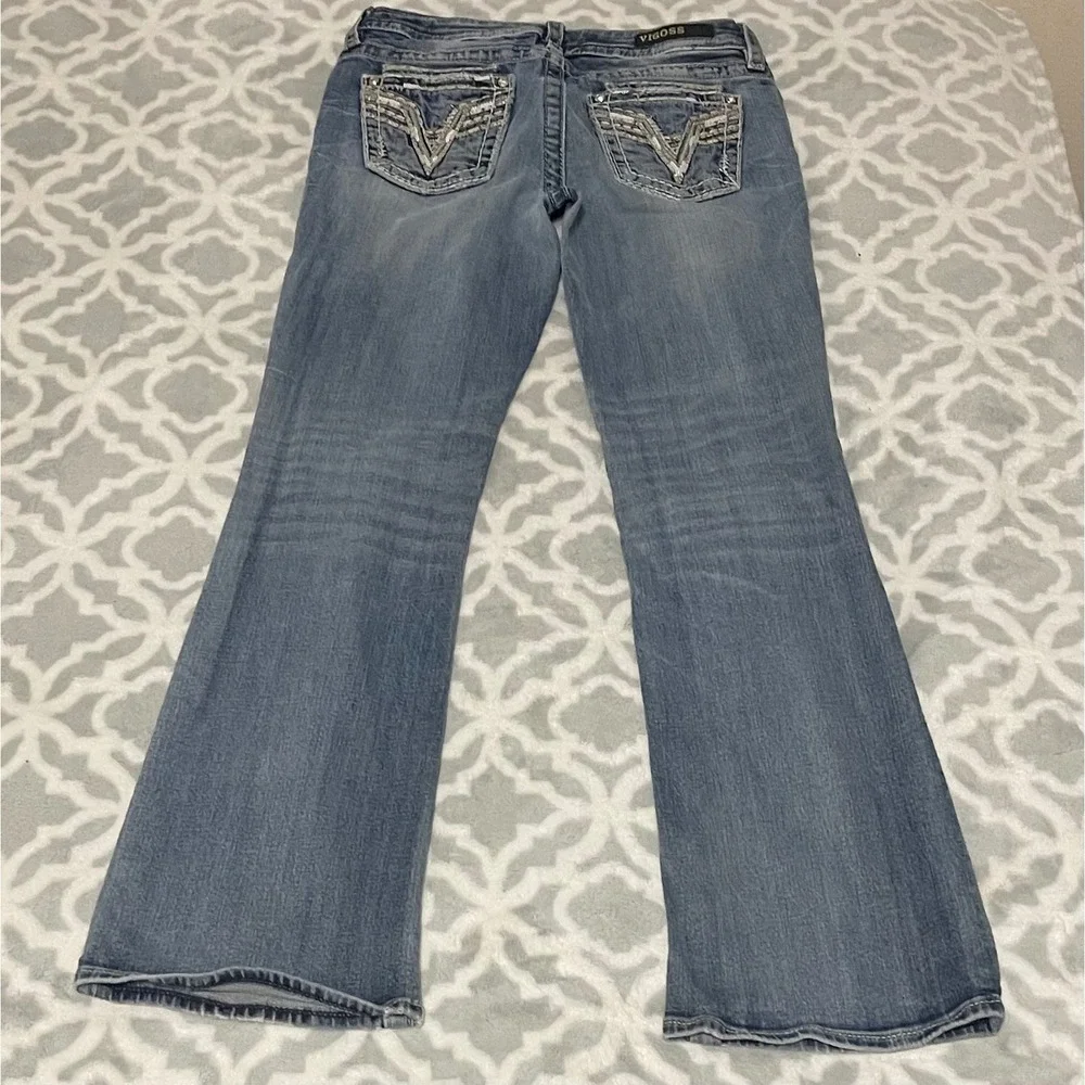 Vigoss‎ Dublin Heritage Bootcut Jeans Denim Embellished Size 5/6 L33 Women's